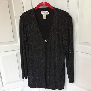 Vintage Ronni Nicole Faux 2pc Black Sparkly Jacket